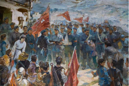 金寨县革命博物馆内油画（图源：金寨微旅游微信公众号）